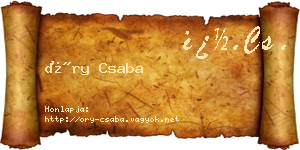 Őry Csaba névjegykártya